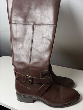 Ralph Lauren Dark Brown Leather Tall Boots